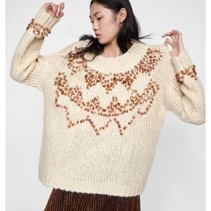 New Zara sequin sweater NWT